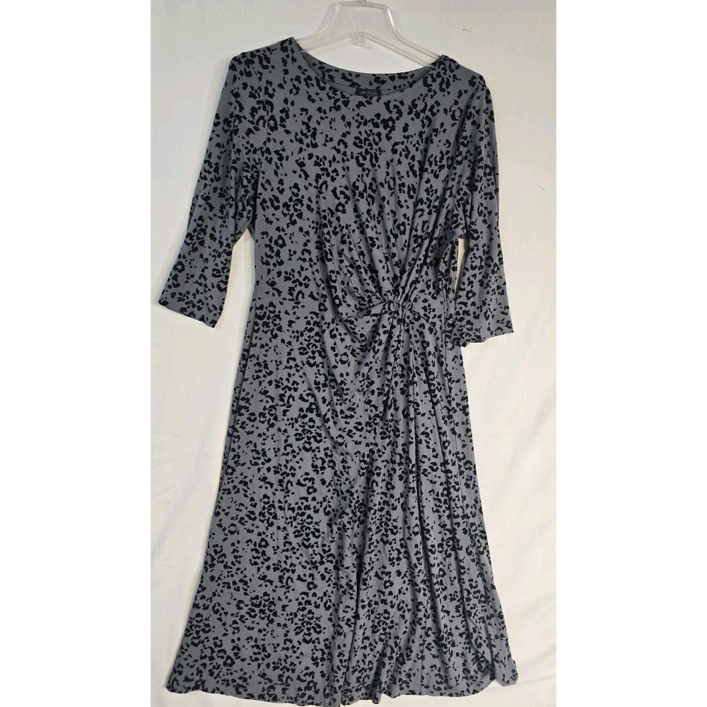 J. JILL Wearever Twist Waist Dress L Viscose Maxi Gray NWT